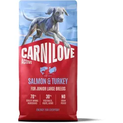 CARNILOVE Active Dog Lachs & Truthahn für junge Hunde großer Rassen 12kg