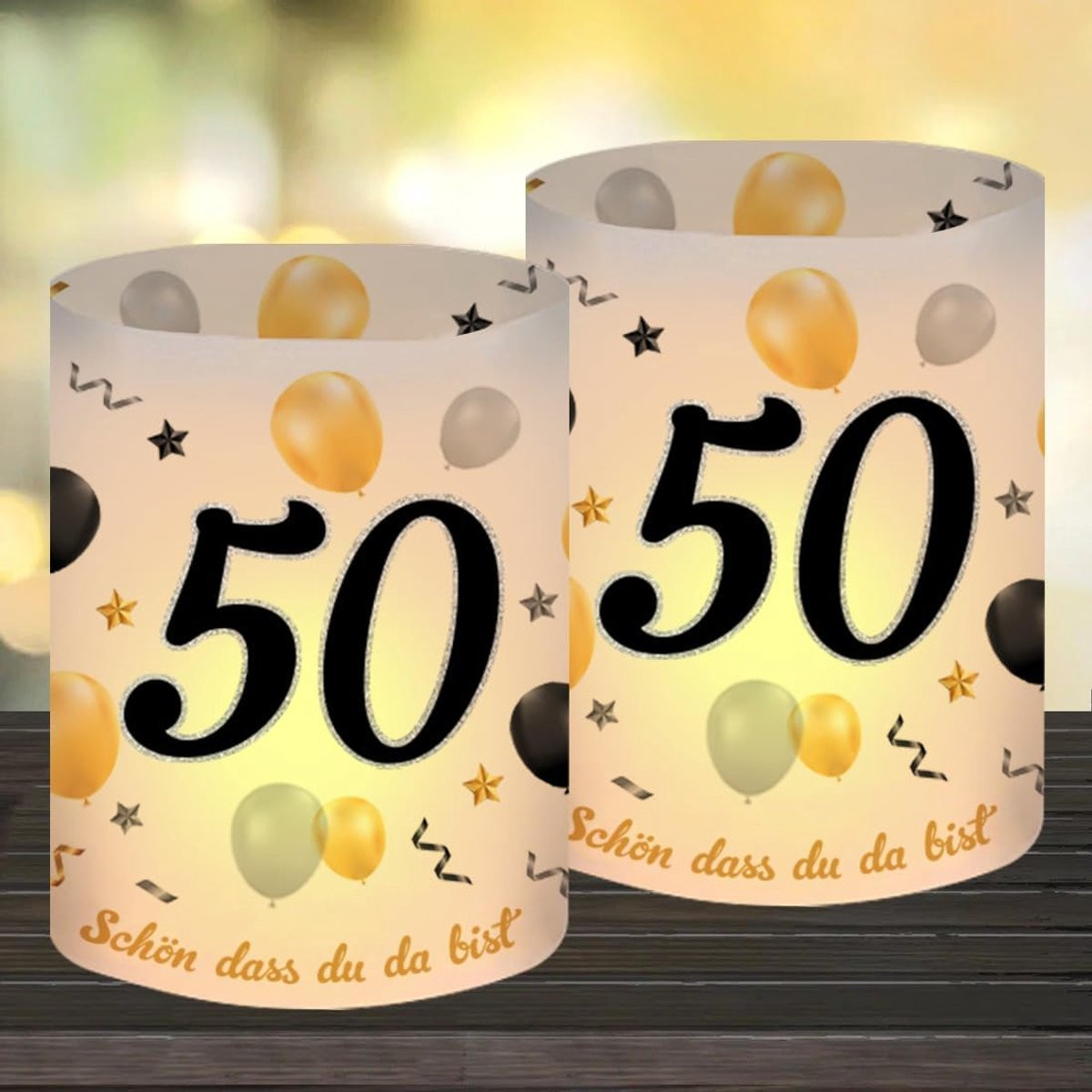 DASS Du Da Bist Lantaarn Tafeldecoratie voor Verjaardag, geschikt voor theelichtjes of kaarsen