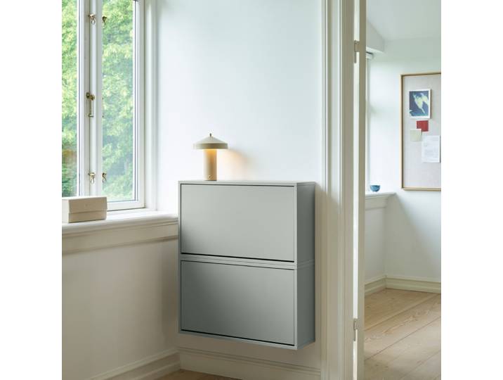 Boîte de rangement en panneau de particules laqué coloris bleu clair