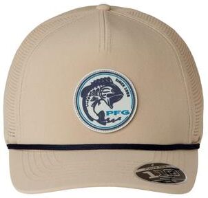 Columbia 212134 Tidal Pursuit 3D Stretch Snapback Cap in Ancient Fossil/Fish Circle Bass size Adjustable   Polyester/Elastane