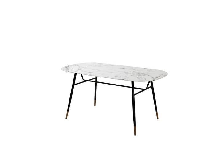 Livetastic Esstisch, Weiß, Schwarz, Metall, Glas, rechteckig, konisch, 90x77x160 cm, Esszimmer, Tische, Esstische, Glastische