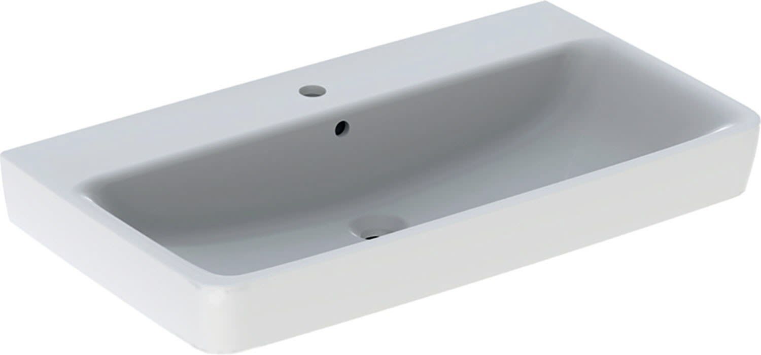 Geberit Renova Plan Countertop washbasin 85 cm with center tap hole and overflow 501.727.00.1
