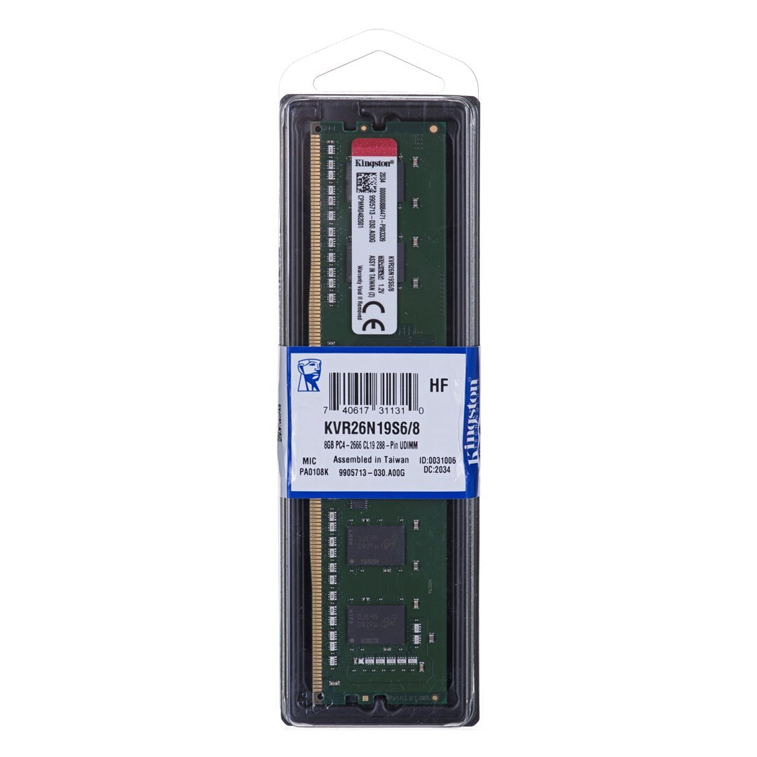 Kingston Technology ValueRAM KVR26N19S6/8 DDR4 2666 MHz 8 GB geheugenmodule