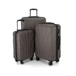 SUITLINE - 3er Koffer-Set Hartschalenkoffer Trolley, TSA, S M & L, Titan