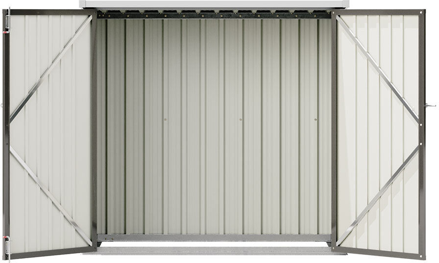 Breeins 4 ft. 6 in. W x 2 ft. 6 in. D Metal Storage Shed Black 142cm W X 81cm D X 135cm H
