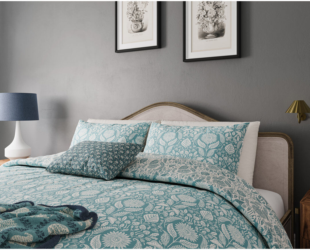 Helena Springfield Sunflowers Duvet Cover Set Teal Super King Duvet Cover + 2 Pillowcases