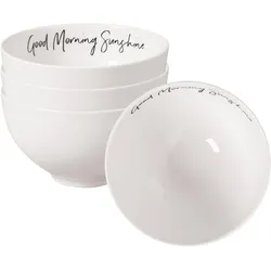 Villeroy & Boch Multipack Statement Bol Good Morning Sunshine - 4 Stück, Schüssel + Schale, Weiss