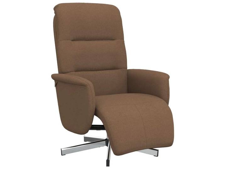 vidaXL Fauteuil relax avec repose-pieds Marron Tissu