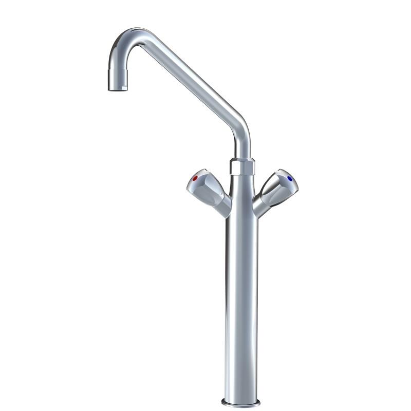 KWC Zweigriffmischer GASTRO Schwenkauslauf, A300, mit Säule, chromeline 112149
