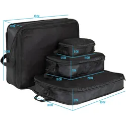 Normani Kleidertaschen 4-teilig Nuqui, Packsack, Schwarz
