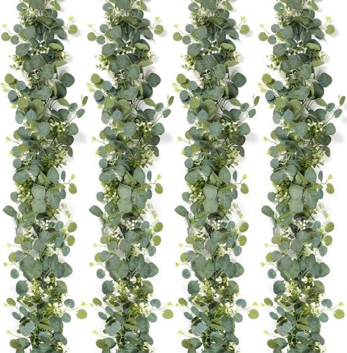 Lange Kunstplant Slinger Eucalyptus met Witte Bloemen voor Binnen en Buiten