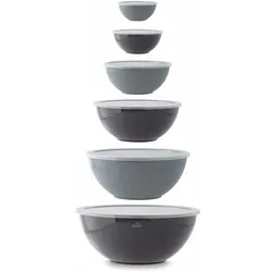 Lacor 6er-Set Schalen aus Polypropylen, Schüssel + Schale, Grau