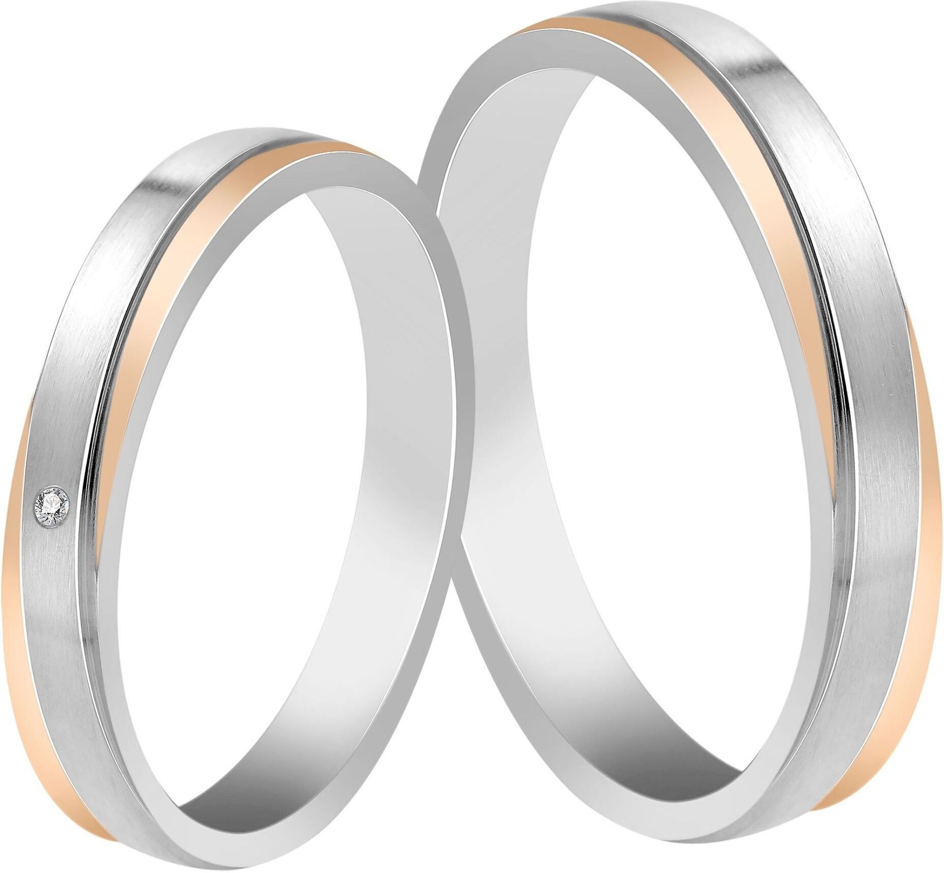 Partnerring AKZENT "Unity of Two, langlebig" Gr. 68, rosa (bicolor58), Fingerringe, Herren, 68, Edelstahl, Partnerring