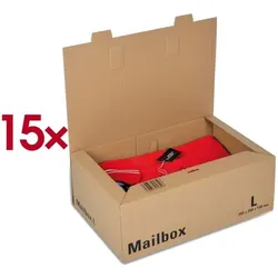 Colompac 15 Versandkartons »CP 098 Mailbox L« braun, 40x14.4x26.4 cm