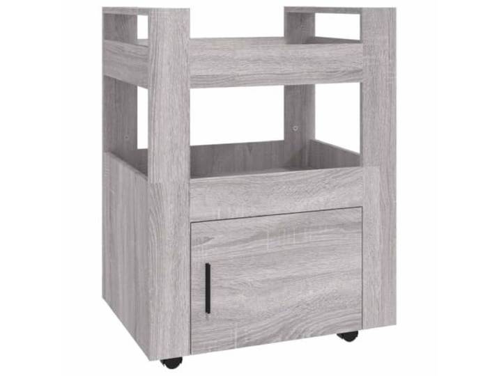 HFXHIJXQ Küchenwagen mit Rollen Servierwagen Grau Sonoma 60x45x80 cm Flexibler Servierwagen aus Holzwerkstoffmit 2 Ablagen und 1 Fach. Ideal für Ordnung in Küche und Esszimmer.