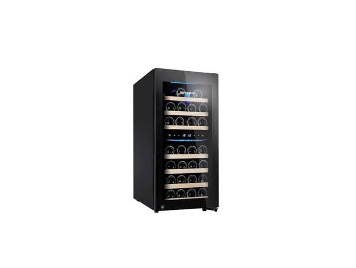 GGM Gastro Weinkühlschrank 100 L, 2 Zonen, 33 Flaschen, 39,5x58x84 cm Präzise digitale Steuerung, edles Design mit LED-Beleuchtung, abschließbare Sicherheit, pflegeleichte Oberflächen