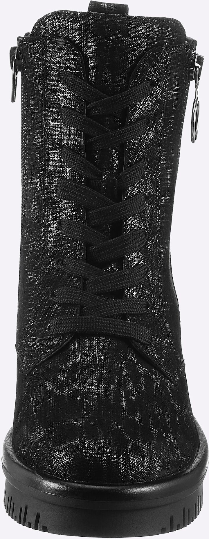 Stiefel WALDLÄUFER, Damen, Gr. 5, Warmfutter, schwarz (schwarz, meliert), Nubukleder, Rindsleder, Schuhe Stiefel