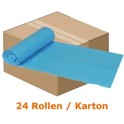 Müllbeutel Abena Saekko Boy 60 L blau 10 Stück/Rolle Karton Karton mit 24 Rollen, Stärke 35 my, Lebensmittelecht