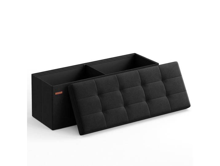 Truhenbank, Schwarz, 110x38x38 cm, Kleinmöbel, Truhen, Truhenbänke