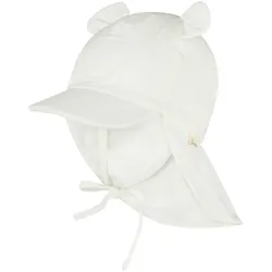 Sterntaler Musselin-Schirmmütze mit Nackenschutz und Ohren, natur, 49