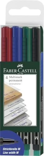 Faber-Castell Permanent-Marker MULTIMARK M, 4er Etui