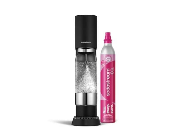 sodastream ENSO Machine à Soda 1 Bouteille + Cylindre 60L Noire Sodastream ENSO Machine à Eau Pétillante et Soda 1 Bouteille 1L + Cylindre CO₂ 60L Noire