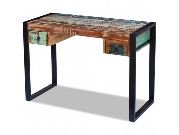 Bureau - VIDAXL - Bois de récupération massif - Vintage - 2 tiroirs - Marron
