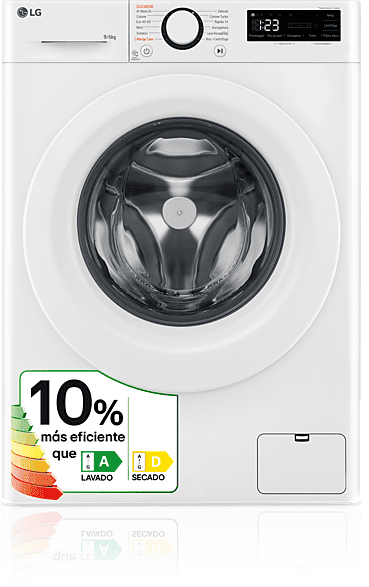 REACONDICIONADO Seminuevo Muy bueno Lavadora secadora - LG F4DR5009A3W, Serie 500, 9kg/6kg, 1400 rpm, 12 programas, Blanco