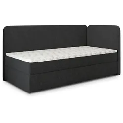 BOXBETT GINA 80x200 cm mit Matratze und Topper, H2+H3 - Schwarz