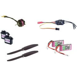 Hacker SkyFighter2 Elektronikset mit Antrieb, Servos und Lipo Akku
