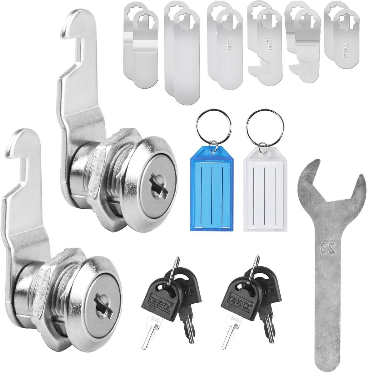Brievenbusslot Set met 6 Verschillende Platen in Zilver, 16 mm