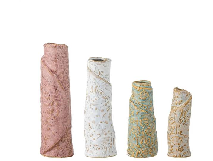 Bloomingville Vaas aardewerk bruin Temple - set van 4
