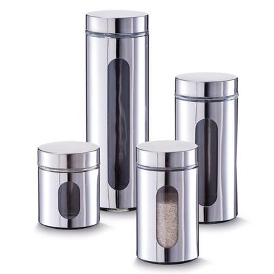 Vorratsdose ZELLER PRESENT, silber (silberfarben), Lebensmittelaufbewahrungsbehälter, Vorratsdose, Modernes Design hebt jedes Zuhause hervor