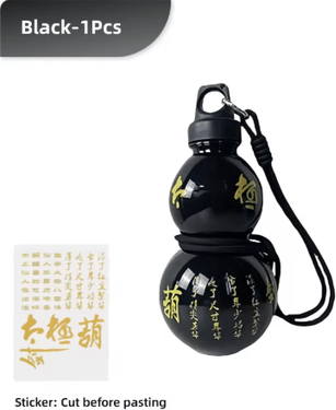 Inspire Picks 750ml GourdStyle Kids Water Bottle Leakproof Chinese Inspired School Drinking Kettle black 1pc 750ml