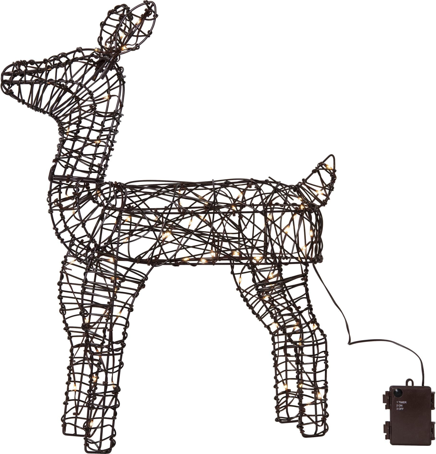 LED Dekofigur "Outdoor Dekoration Vicke Deer Indoor, Braun", schwarz, H: 60cm, Leuchten, LED Dekofigur schwarz H: 60cm