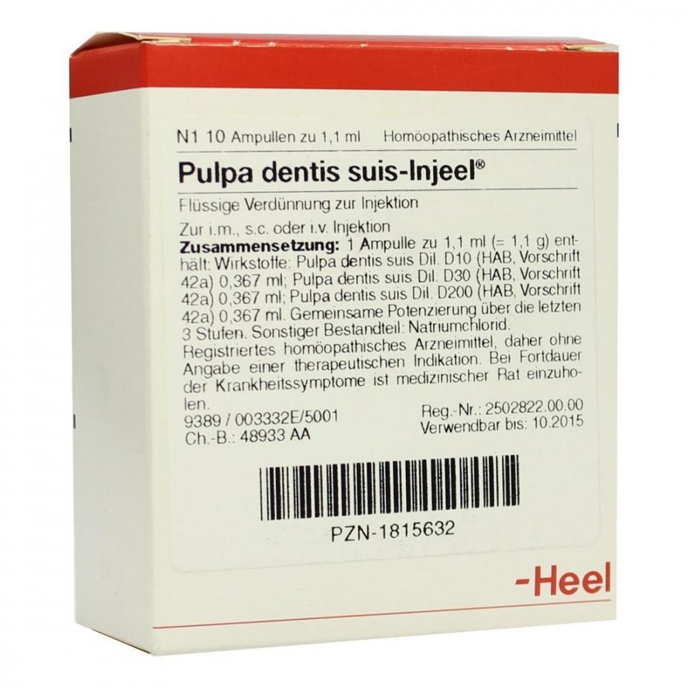 Biologische Heilmittel Heel GmbH Pulpa Dentis suis Injeel Ampullen 01815632