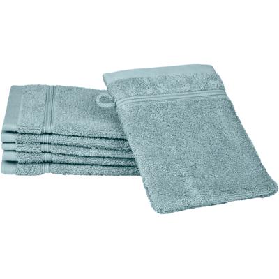 Waschhandschuh ROSS "Rubin", blau (aquamarin), B:16cm L:22cm, Baumwolle, Waschlappen, 100% Baumwolle