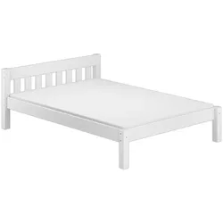 Erst-Holz Doppelbett Futonbett Ehebett weiß Kiefer massiv 160x200 Matratze Rollrost 60.38-16 W M