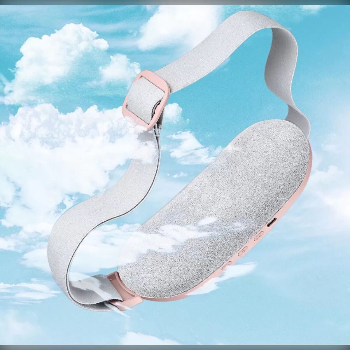 INF Intelligenter Heizgürtel für den Bauch: Infrarot-Wärme & Vibration für Menstruationsbeschwerden Weiß