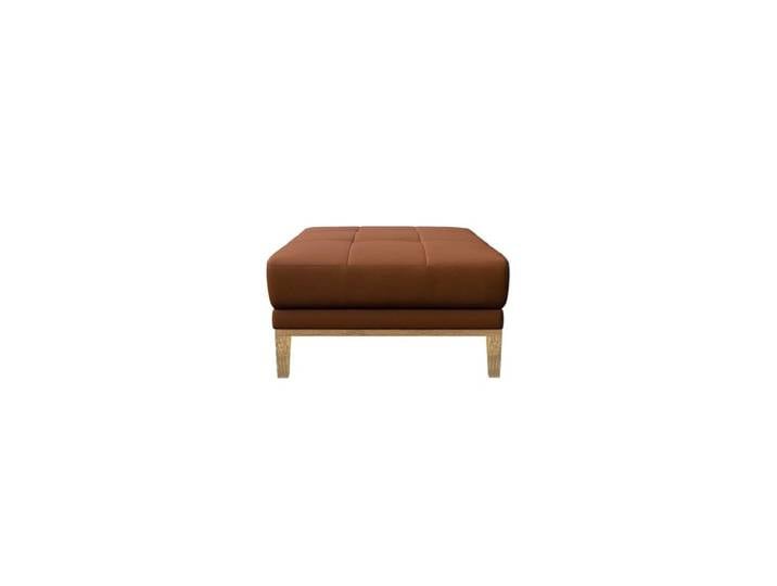 Pouf en cuir naturel brun cannelle