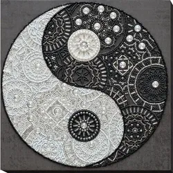 Perlen-Stickbild "Ying-Yang Balance", 26 x 26 cm