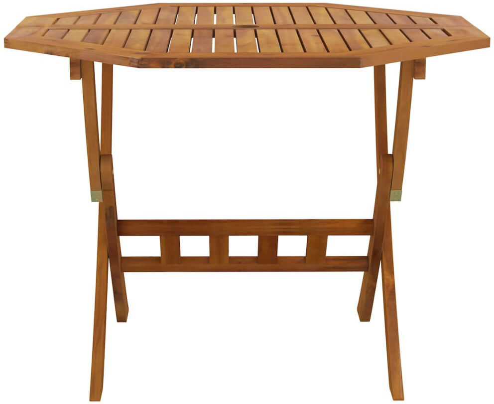 ClassicLiving Hulton Octagonal Solid Wood Outdoor with Umbrella Hole Dining Table - 228.6 cm W 228.6 cm D Brown 90 x 75 cm