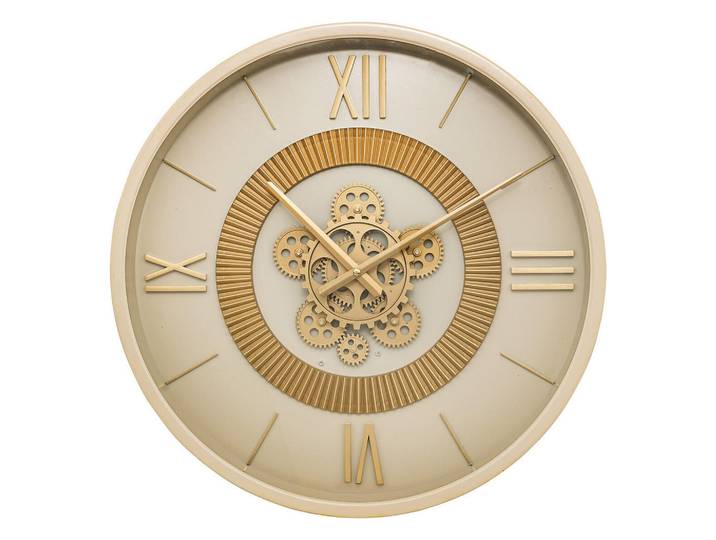 Atmosphera Createur d´interieur Wanduhr Giulianna Ø 50 cm, Goldfarben, Metall, 50x50x8 cm, Dekoration, Uhren, Wanduhren