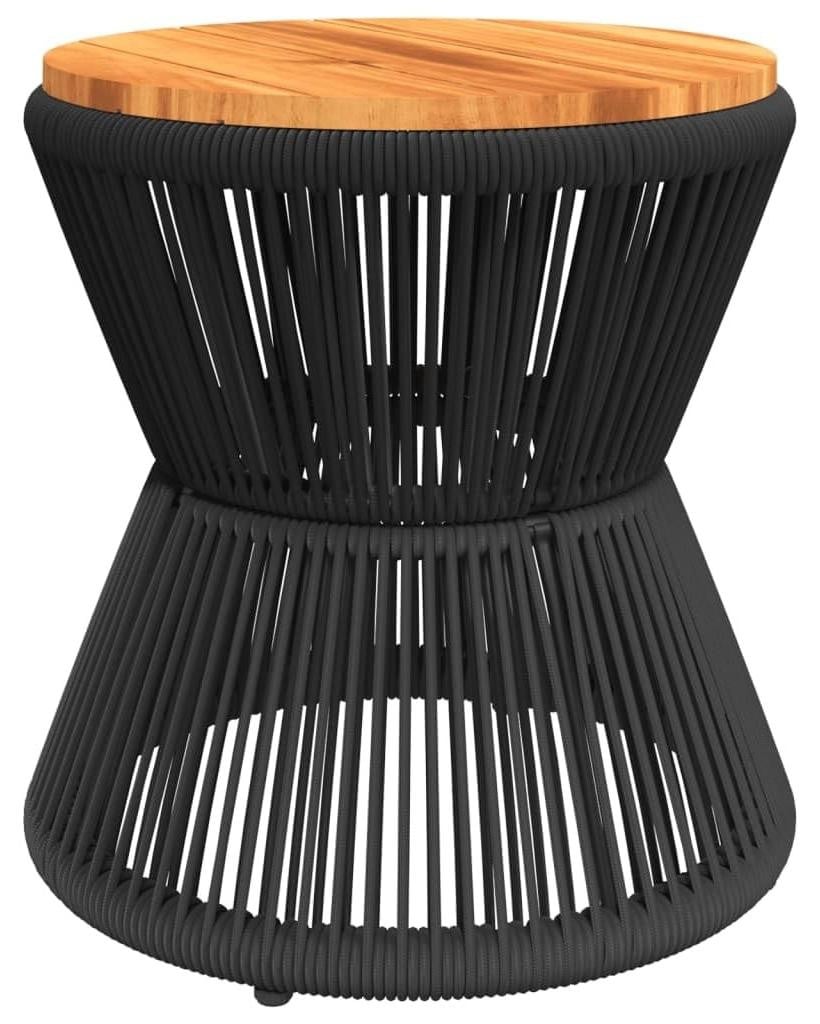 Ronde salontafel van acaciahout met stalen frame