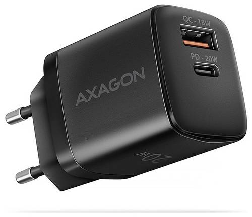 AXAGON USB Ladegerät 22W USB-C, USB-A QC 2.0, QC 3.0, USB PD 2.0 Schwarz USB Power Delivery (USB-PD)