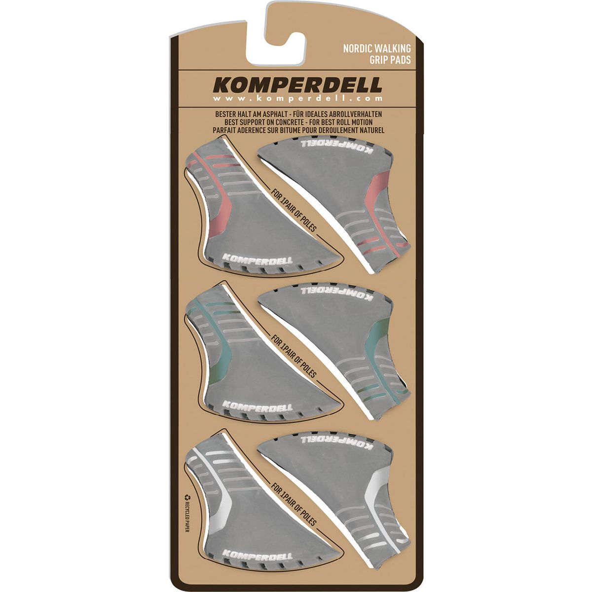 Komperdell Nordic Walking 2-Color Vulcanized Pad grey/gold/mint/berry (925) 1029-925