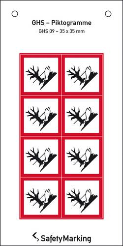 SafetyMarking 30.B1045 GHS-Gefahrenpiktogramm 09 Umwelt Folie selbstklebend (B x H) 35mm x 35mm 8St.