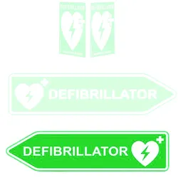 AED-Standortschild linksweisend, innen & außen