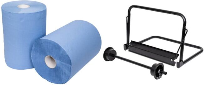 Set STIER Putzpapier-Rolle 3lg + Wandhalter 440x300mm