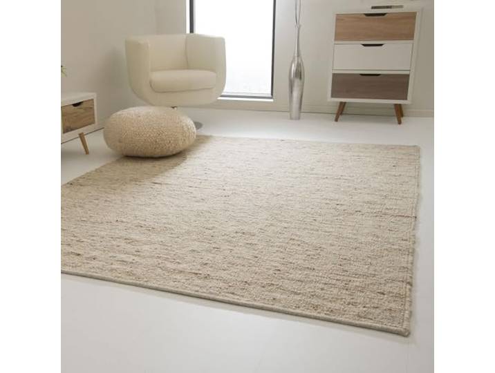 Landshut Handwebteppich aus 100 % Schurwolle - natur, Größe: 170x230 cm